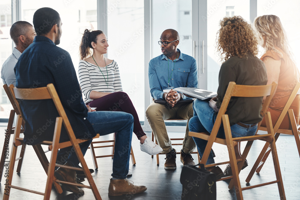 Folks in a group therapy session